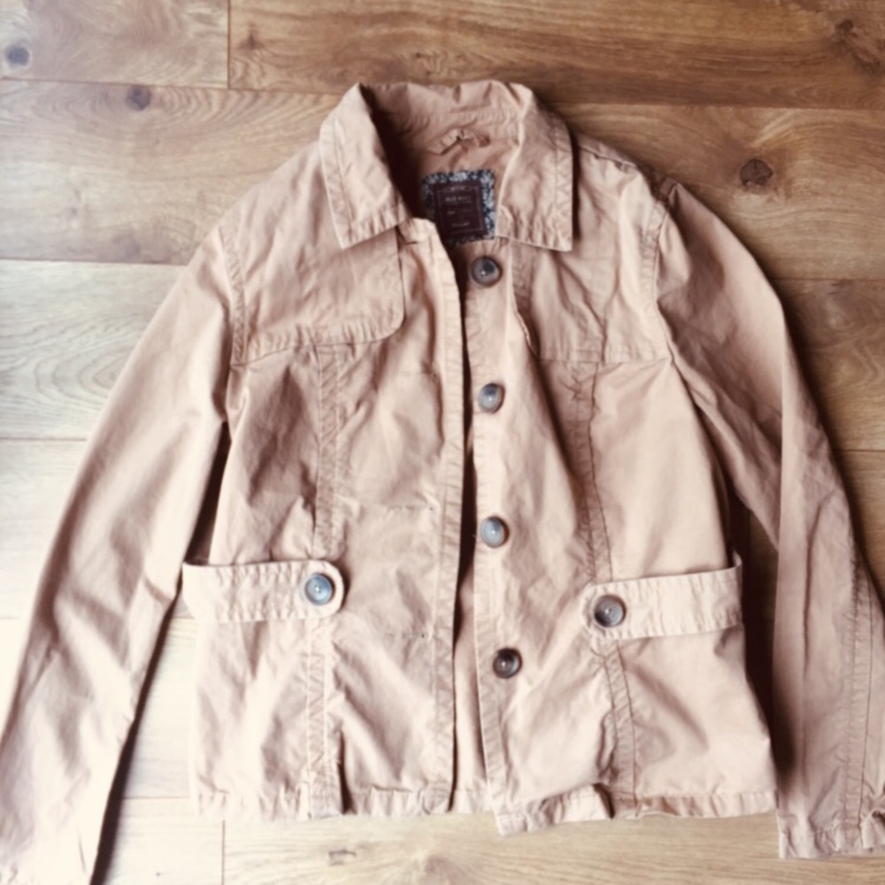 Cropped Trench Jacket Cotton Juniors size Large